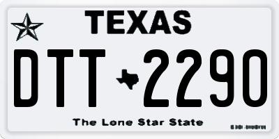 TX license plate DTT2290