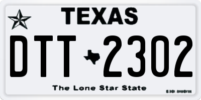 TX license plate DTT2302