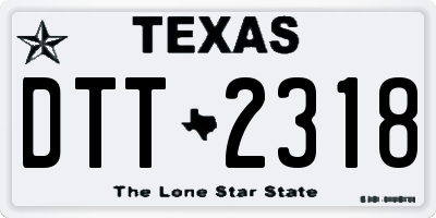 TX license plate DTT2318