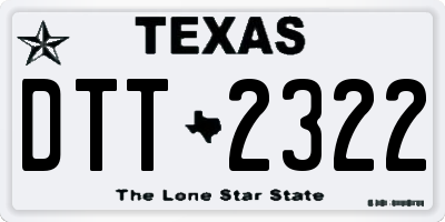 TX license plate DTT2322