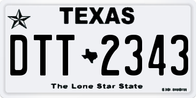 TX license plate DTT2343