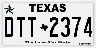 TX license plate DTT2374