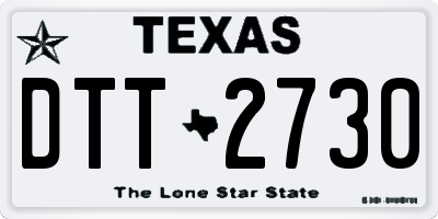 TX license plate DTT2730