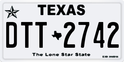 TX license plate DTT2742
