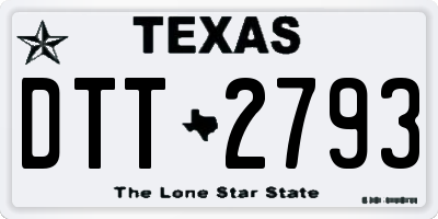 TX license plate DTT2793