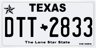 TX license plate DTT2833