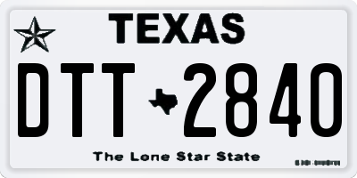 TX license plate DTT2840