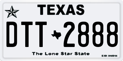 TX license plate DTT2888