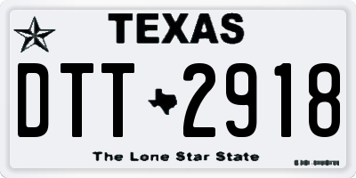 TX license plate DTT2918