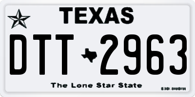 TX license plate DTT2963
