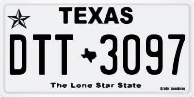TX license plate DTT3097
