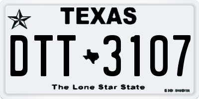 TX license plate DTT3107
