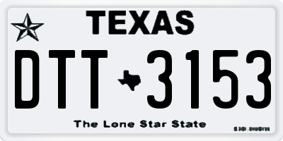 TX license plate DTT3153