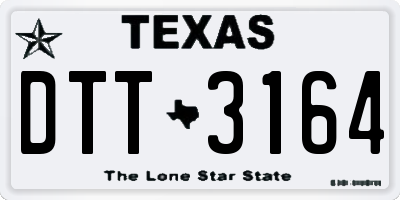 TX license plate DTT3164