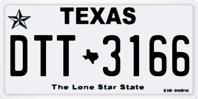 TX license plate DTT3166