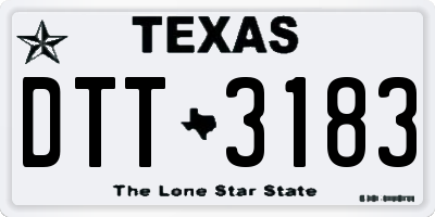 TX license plate DTT3183