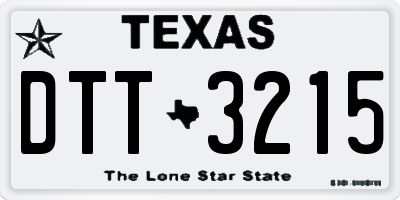TX license plate DTT3215
