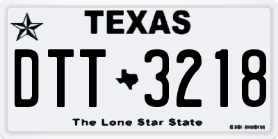 TX license plate DTT3218