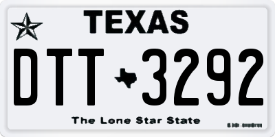 TX license plate DTT3292