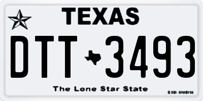 TX license plate DTT3493