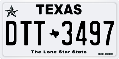 TX license plate DTT3497
