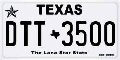 TX license plate DTT3500