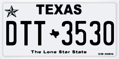TX license plate DTT3530