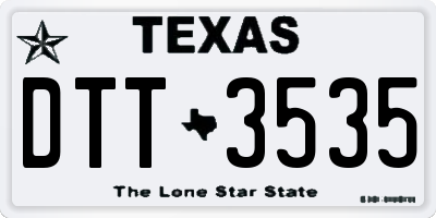 TX license plate DTT3535
