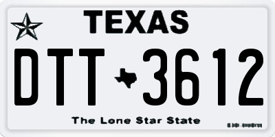 TX license plate DTT3612