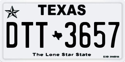 TX license plate DTT3657