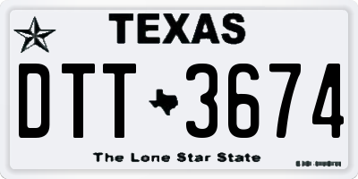 TX license plate DTT3674