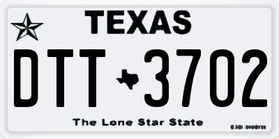 TX license plate DTT3702
