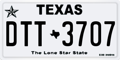 TX license plate DTT3707