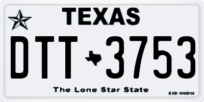 TX license plate DTT3753
