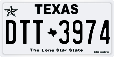 TX license plate DTT3974