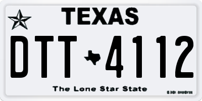 TX license plate DTT4112