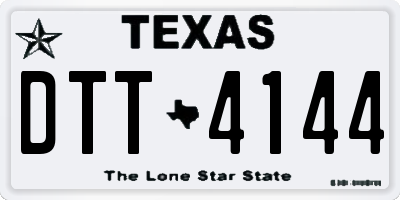 TX license plate DTT4144
