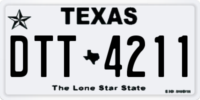 TX license plate DTT4211