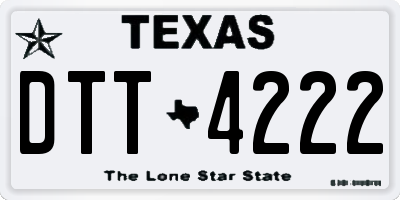 TX license plate DTT4222