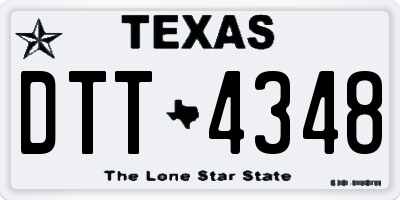 TX license plate DTT4348