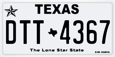 TX license plate DTT4367