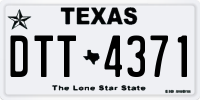 TX license plate DTT4371