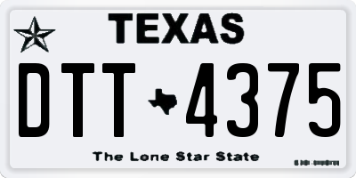 TX license plate DTT4375