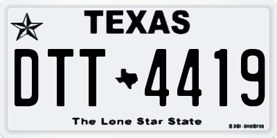 TX license plate DTT4419