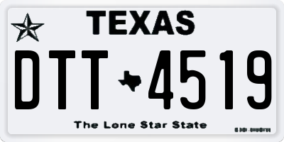 TX license plate DTT4519