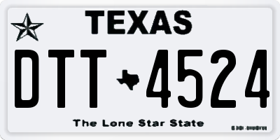 TX license plate DTT4524