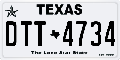 TX license plate DTT4734