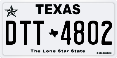 TX license plate DTT4802