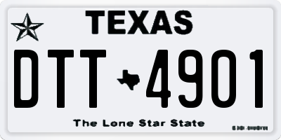 TX license plate DTT4901