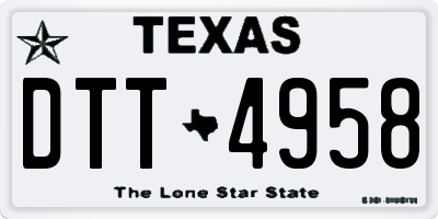 TX license plate DTT4958